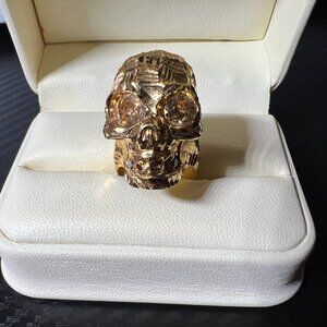 Alexander McQueen Gold Ring with Yellow Diamonds